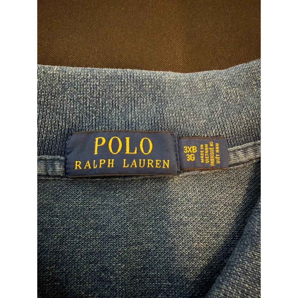 Polo Ralph Lauren Mens 3XB Blue Pique Short Sleeve Pony Logo Polo Shirt 3G